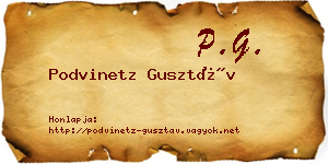 Podvinetz Gusztáv névjegykártya
